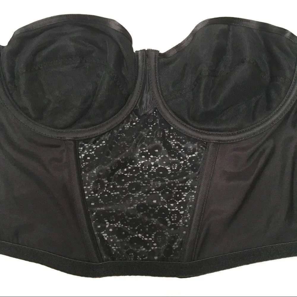 ‎Vintage Cacique satin & lace underwire bustier 36C
